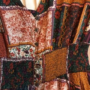 Free People inspired patchwork boho dress size XS